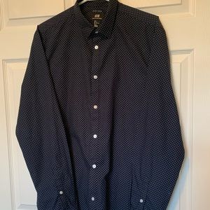 Mens’ long sleeve casual shirt slim fit